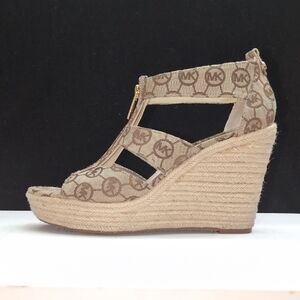 Michael Kors Brown Logo Wedges Size 7.5 M